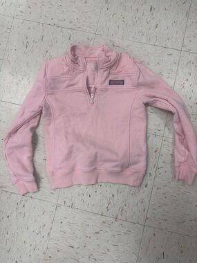 Vineyard Vines Light Pink Quarter-Zip Fleece Sweatshirt